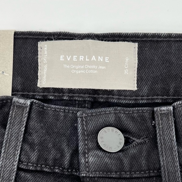 Everlane Women's Original Cheeky Jean Size 25 Black Straight Leg High Rise Crop - Picture 10 of 16